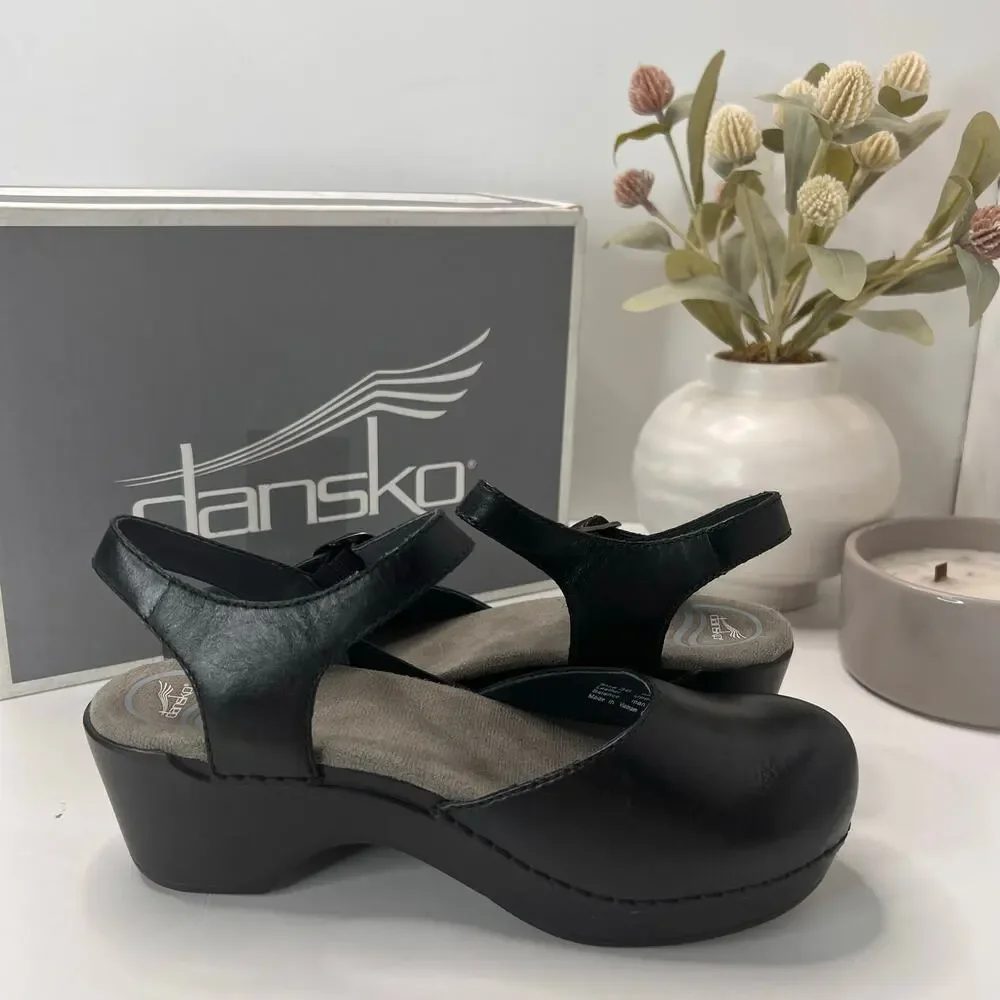 Dansko Sam Soft Full Grain Leather Mary Jane Shoe Black Women 5.5/EU36 Tried On - Picture 6 of 11